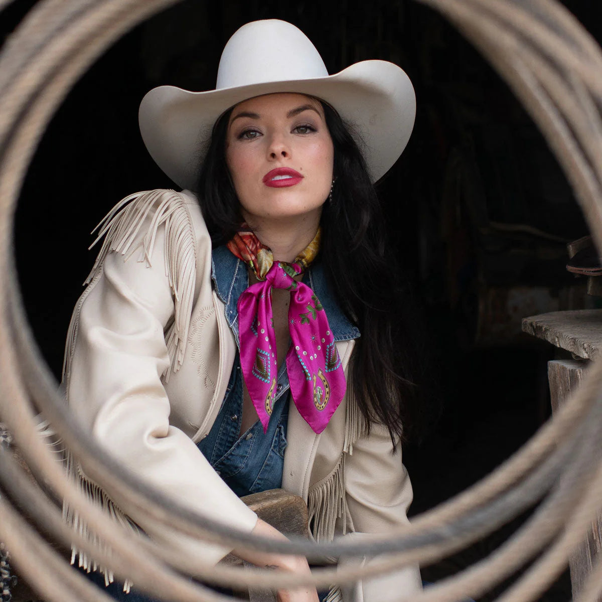 Hold Your Horses Hot Pink Bandana Wild Rag at Bourbon Cowgirl