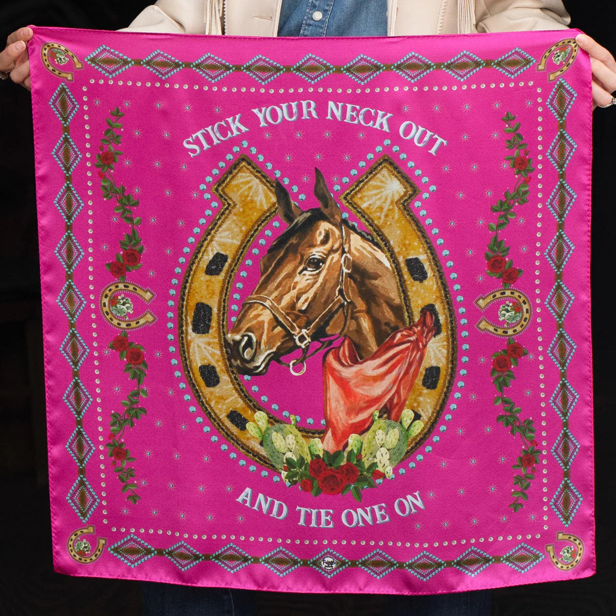 Hold Your Horses Hot Pink Bandana Wild Rag at Bourbon Cowgirl