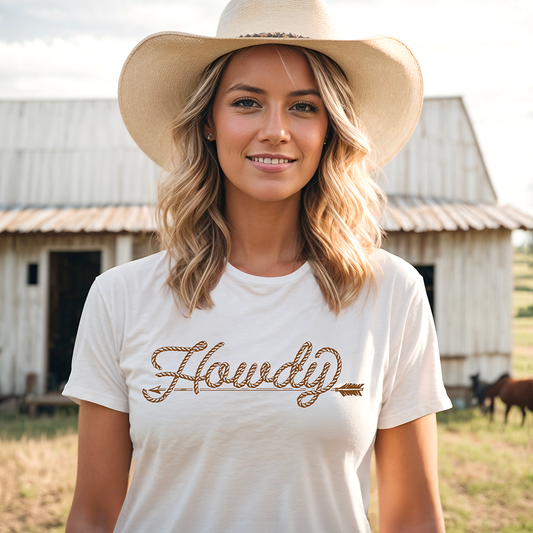 Howdy T-Shirt Bourbon Cowgirl