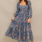 CIRCLE OF FRIENDS DENIM MIDI DRESS
