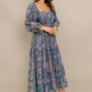 CIRCLE OF FRIENDS DENIM MIDI DRESS
