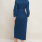 MIDNIGHT DARK INDIGO DENIM MIDI DRESS
