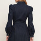HOLIDAY DARK INDIGO DENIM MINI DRESS