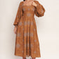 SOUTHWEST SQUARES WOVEN MIDI DRESS