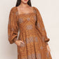SOUTHWEST SQUARES WOVEN MIDI DRESS