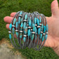 15-Inch Sterling Silver Pearl & Blue Turquoise Torpedo Choker
