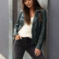 Kyra RF Leather Jacket, Dark Green