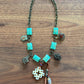 Turquoise and Charms with Horn Pendant Necklace by Amy Kaplan