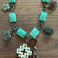 Turquoise and Charms with Horn Pendant Necklace by Amy Kaplan