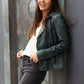 Kyra RF Leather Jacket, Dark Green
