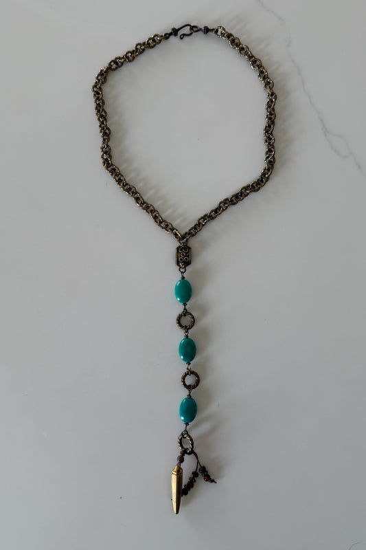 Turquoise Y Necklace by Amy Kaplan