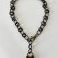 Heavy Silver & Brass Chain with Brass Lock by Amy Kaplan