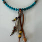Turquoise & Horse Hair Tassel Memory Choker Necklace by Amy Kaplan