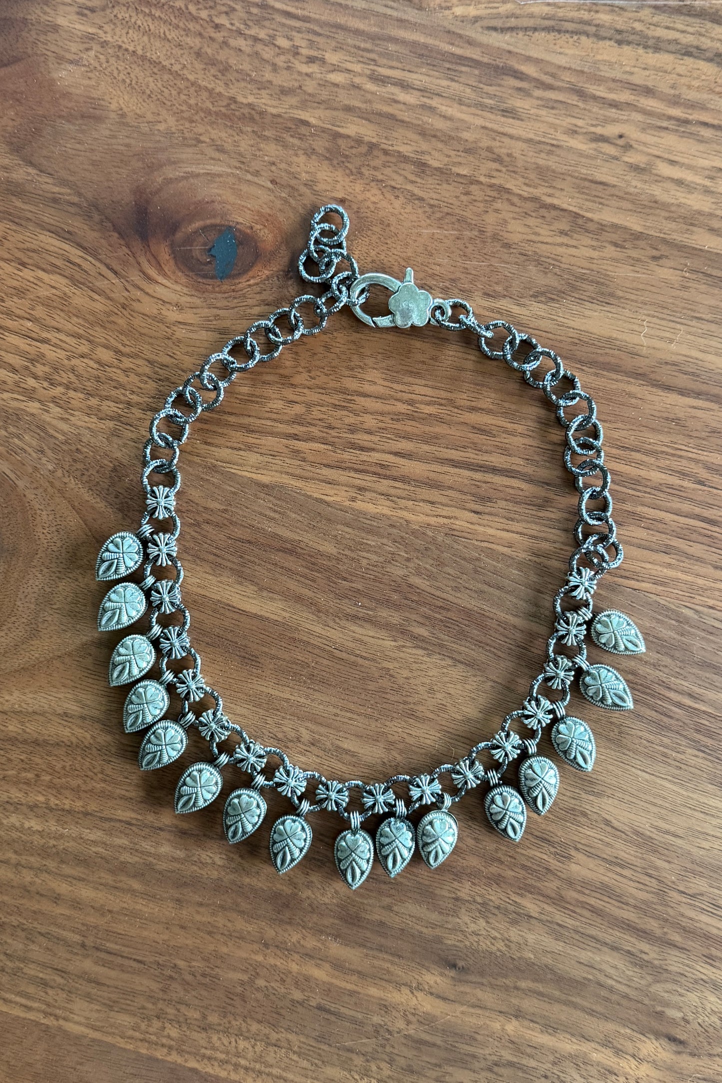 Oxidized Chain with Indian Silver Charms Necklace by Amy Kaplan