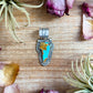 Sterling Silver Kingman Turquoise Lightning Bolt Pendant – Made by Artist Shay Pfeiffer