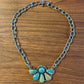 Genuine Turquoise Tibetan Pendant Half Burst Necklace