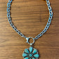 Genuine Turquoise Tibetan Flower Chain Necklace