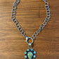 Genuine Turquoise Tibetan Pendant Chain Necklace