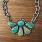 Genuine Turquoise Tibetan Pendant Half Burst Necklace