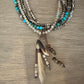 Four Strand Beaded Necklace with Turquoise, Horsehair & Bone by Amy Kaplan