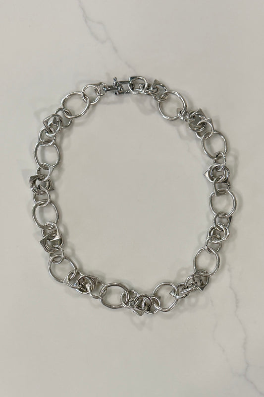 Nexus Link Large Chunky Silver Chain Necklace by Michele Busch