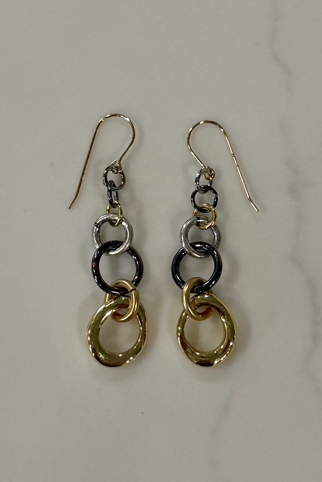 Mixed Metal Circles Earrings by Michele Busch