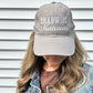 Tradwife Material Grey Embroidered Trucker Hat