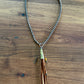 Tan Deersuede Fringe on Copper Pearl Necklace by Amy Kaplan