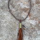 Tan Deersuede Fringe on Copper Pearl Necklace by Amy Kaplan