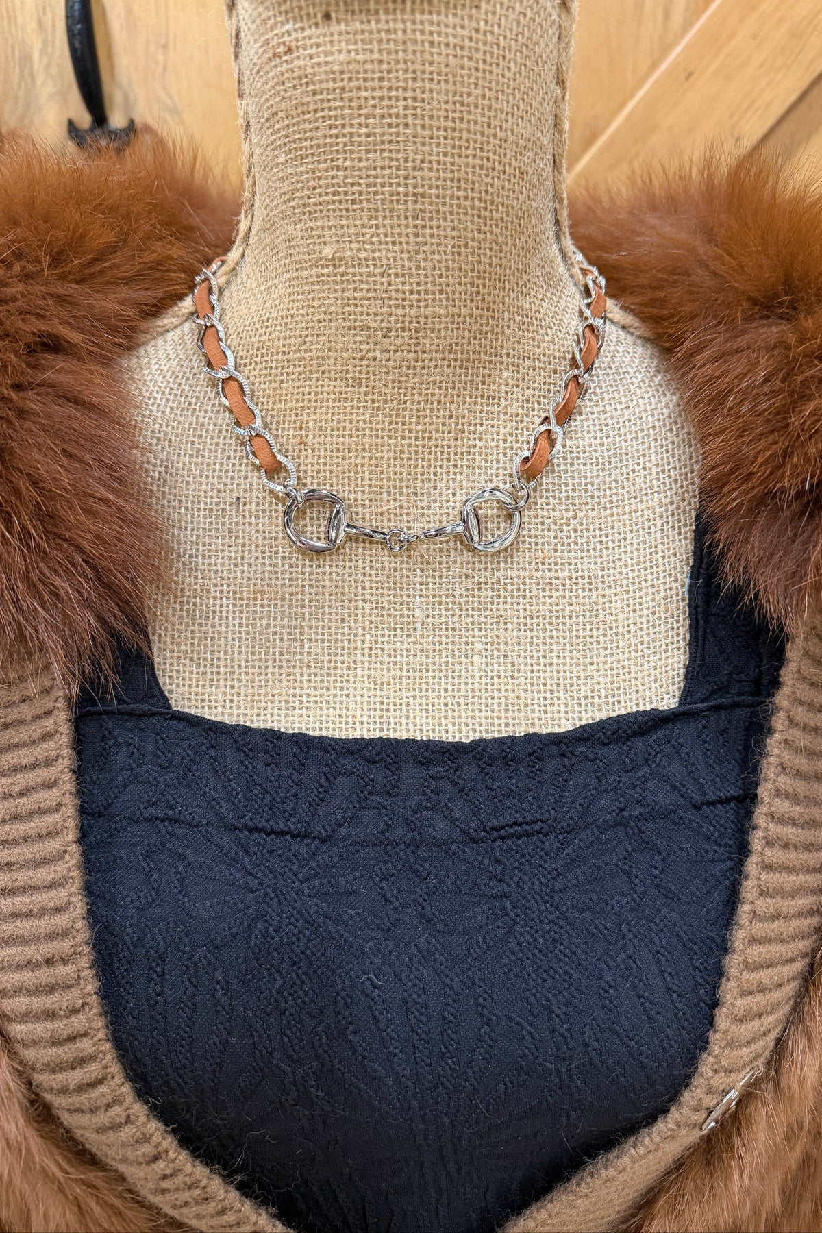 Silver and Leather Horse Bit Necklace by Amy Kaplan