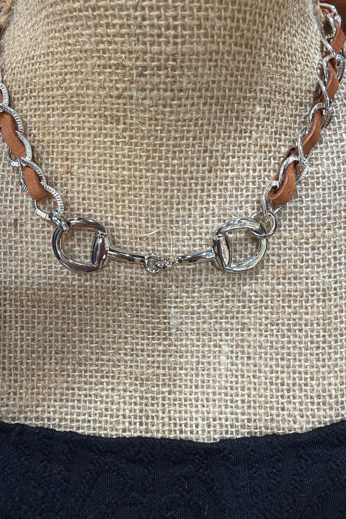 Silver and Leather Horse Bit Necklace by Amy Kaplan