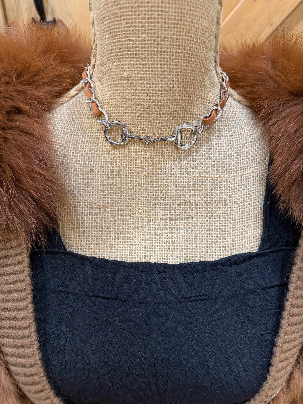 Silver and Leather Horse Bit Necklace by Amy Kaplan