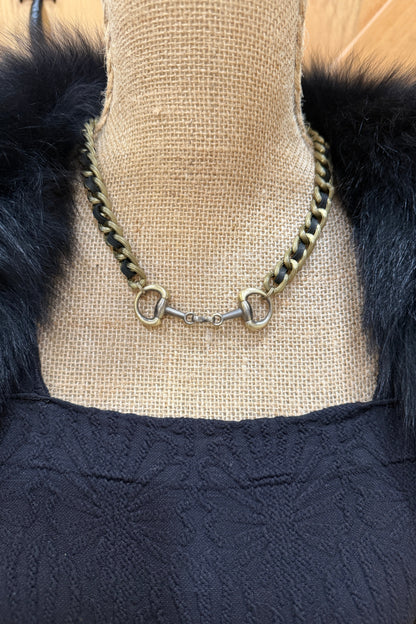 Brass and Leather Horse Bit Necklace by Amy Kaplan