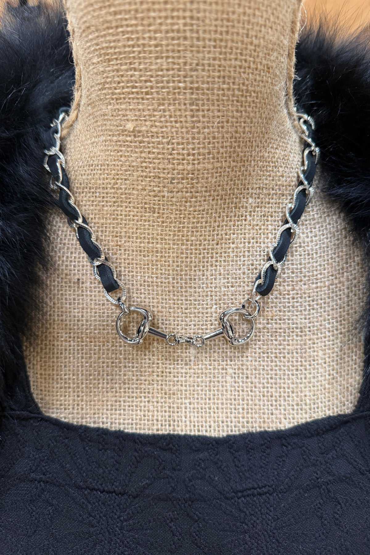 Silver and Leather Horse Bit Necklace by Amy Kaplan