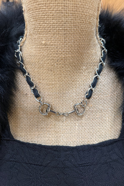 Silver and Leather Horse Bit Necklace by Amy Kaplan