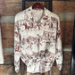Annie Oakley Western Print Button Down Woven Shirt
