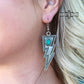 Blaze Lightening Bolt Turquoise Silver Earrings - Cowgirl Jewelry