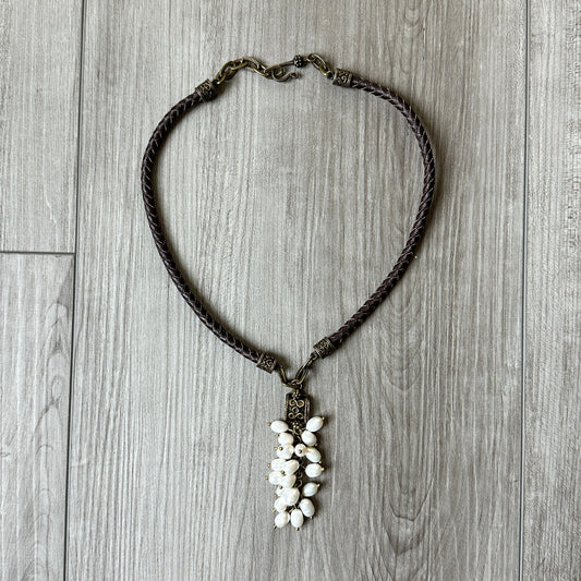 White Colored Grape Cluster Necklace by Amy Kaplan