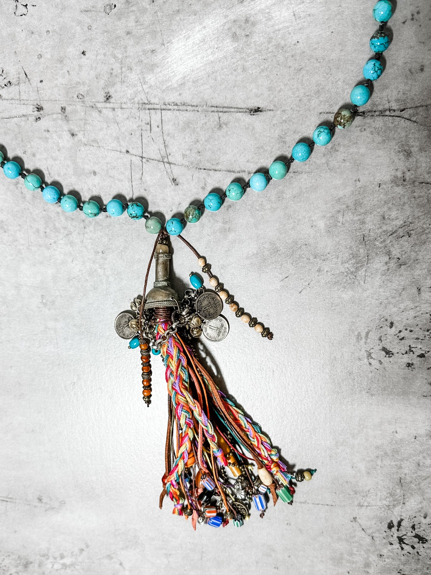 Turquoise Strand with Tassel - Amy Kaplan for Bourbon Cowgirl