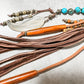 Turquoise Clutch Necklace Horn and Deerskin Tassel - Amy Kaplan for Bourbon Cowgirl