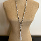 Howlite Weave Necklace with Leather Tassel- Amy Kaplan for Bourbon Cowgirl