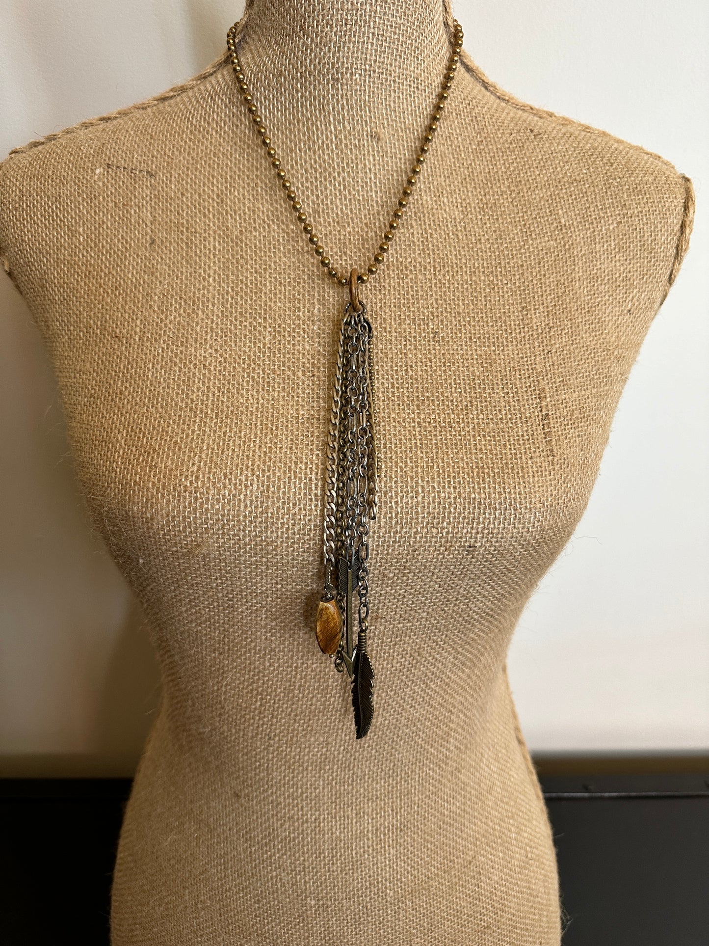 Chain Tassel Necklace on Ball Chain- Amy Kaplan for Bourbon Cowgirl
