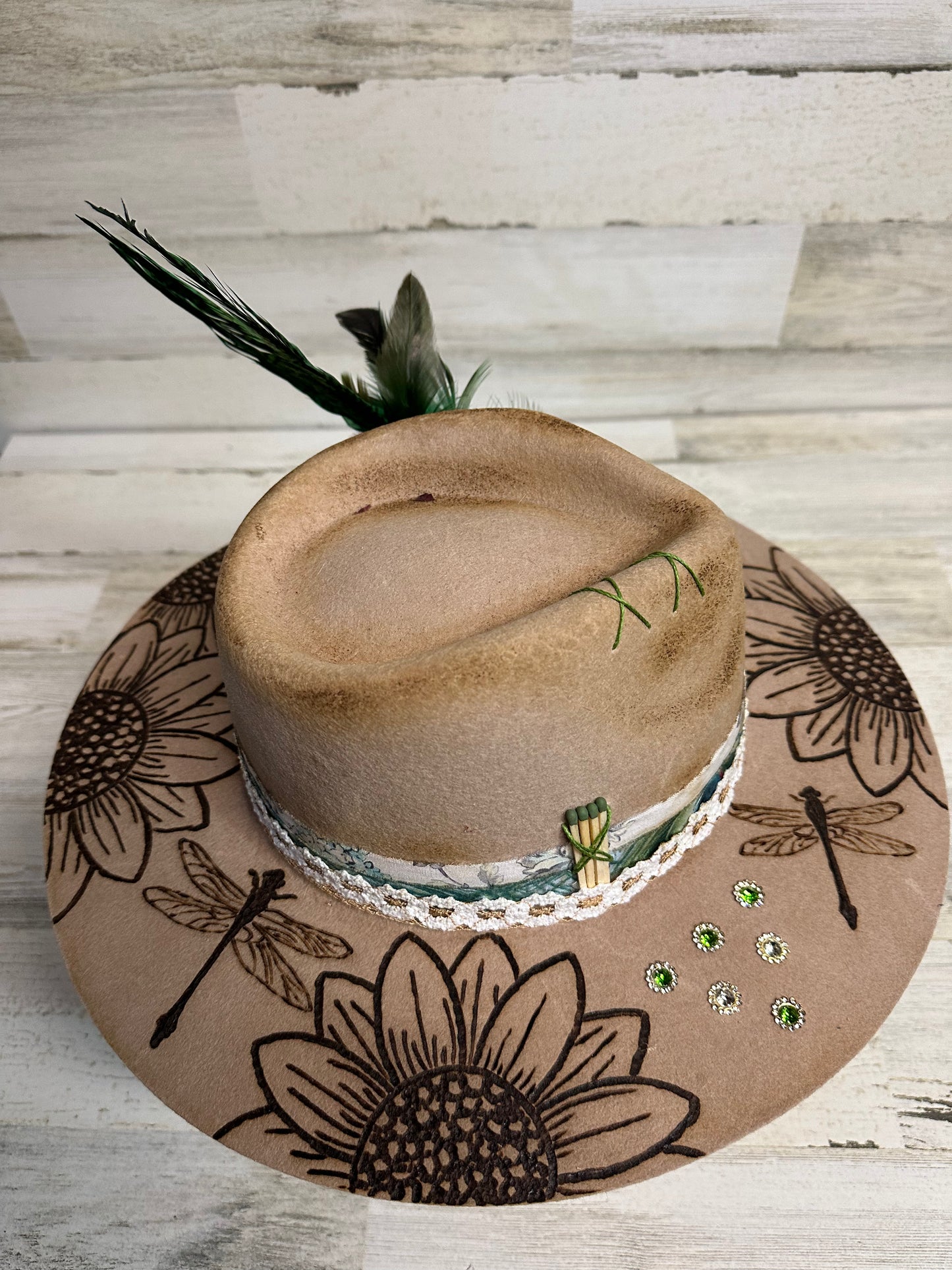 Pretty Poison Tan Custom Cowgirl Hat  by Calamity Anne