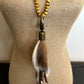 Strand of Bone Beads with Axis Deer Hide Necklace - Amy Kaplan for Bourbon Cowgirl