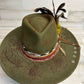 Burning Bridges Green Custom Cowgirl Hat  by Calamity Anne