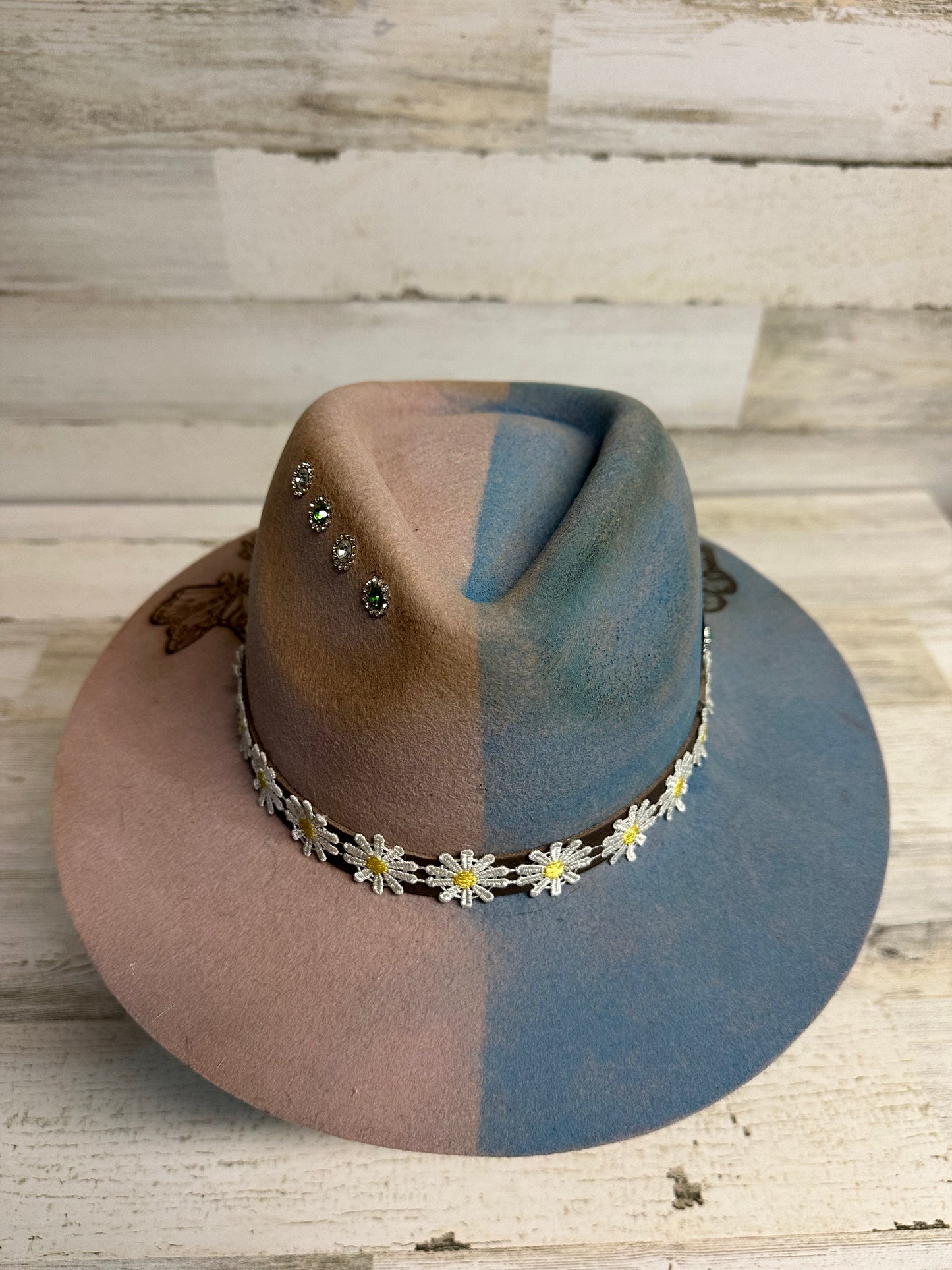 I'm a Handful Blue Custom Cowgirl Hat by Calamity Anne