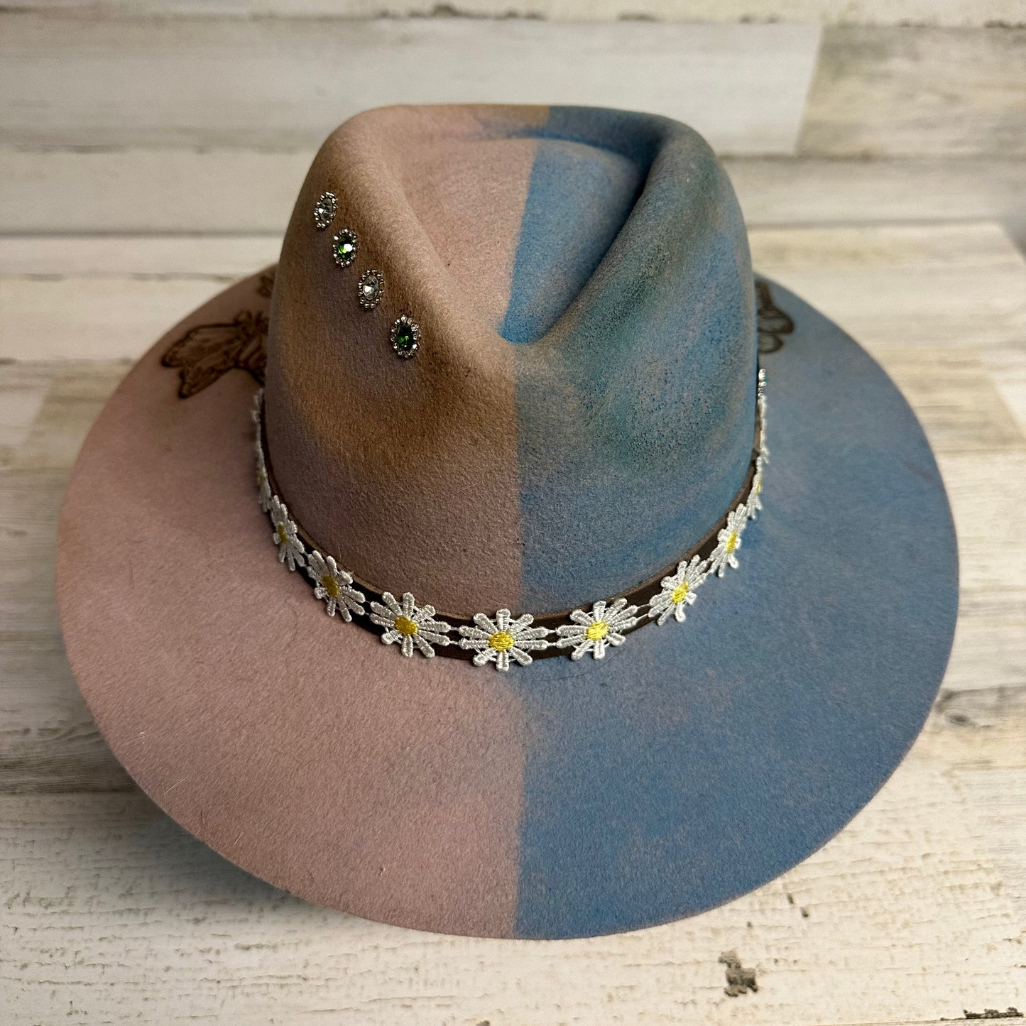 I'm a Handful Blue Custom Cowgirl Hat by Calamity Anne