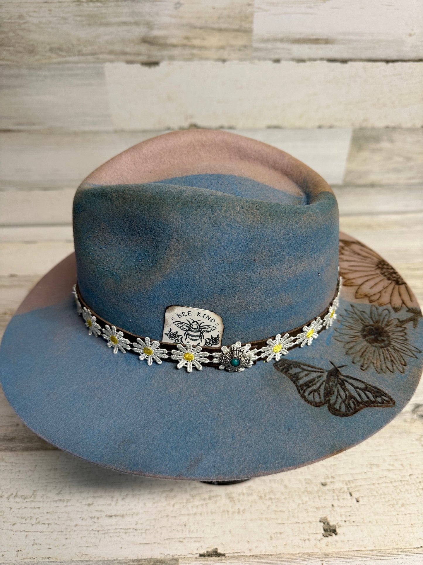 I'm a Handful Blue Custom Cowgirl Hat by Calamity Anne