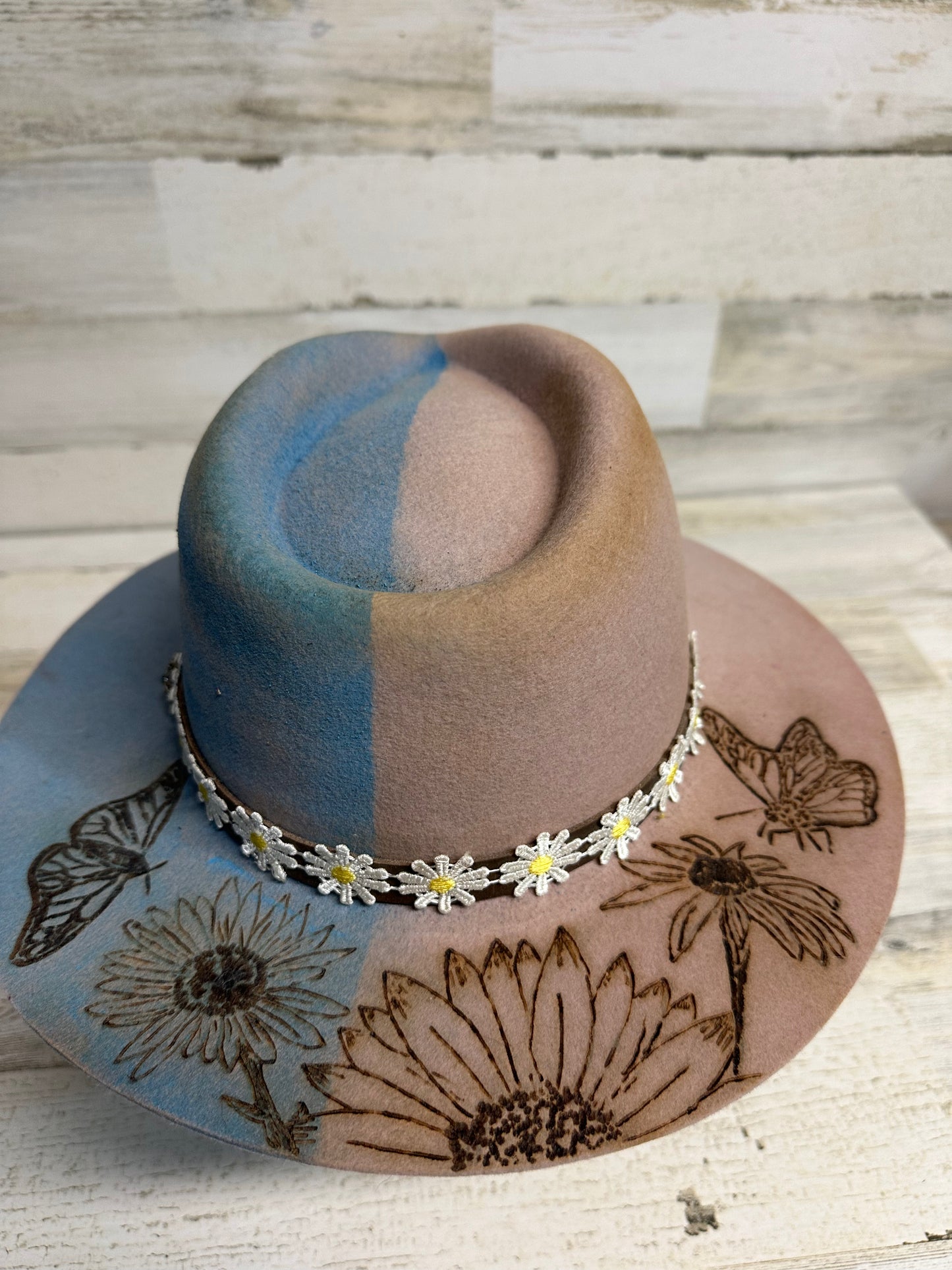 I'm a Handful Blue Custom Cowgirl Hat by Calamity Anne
