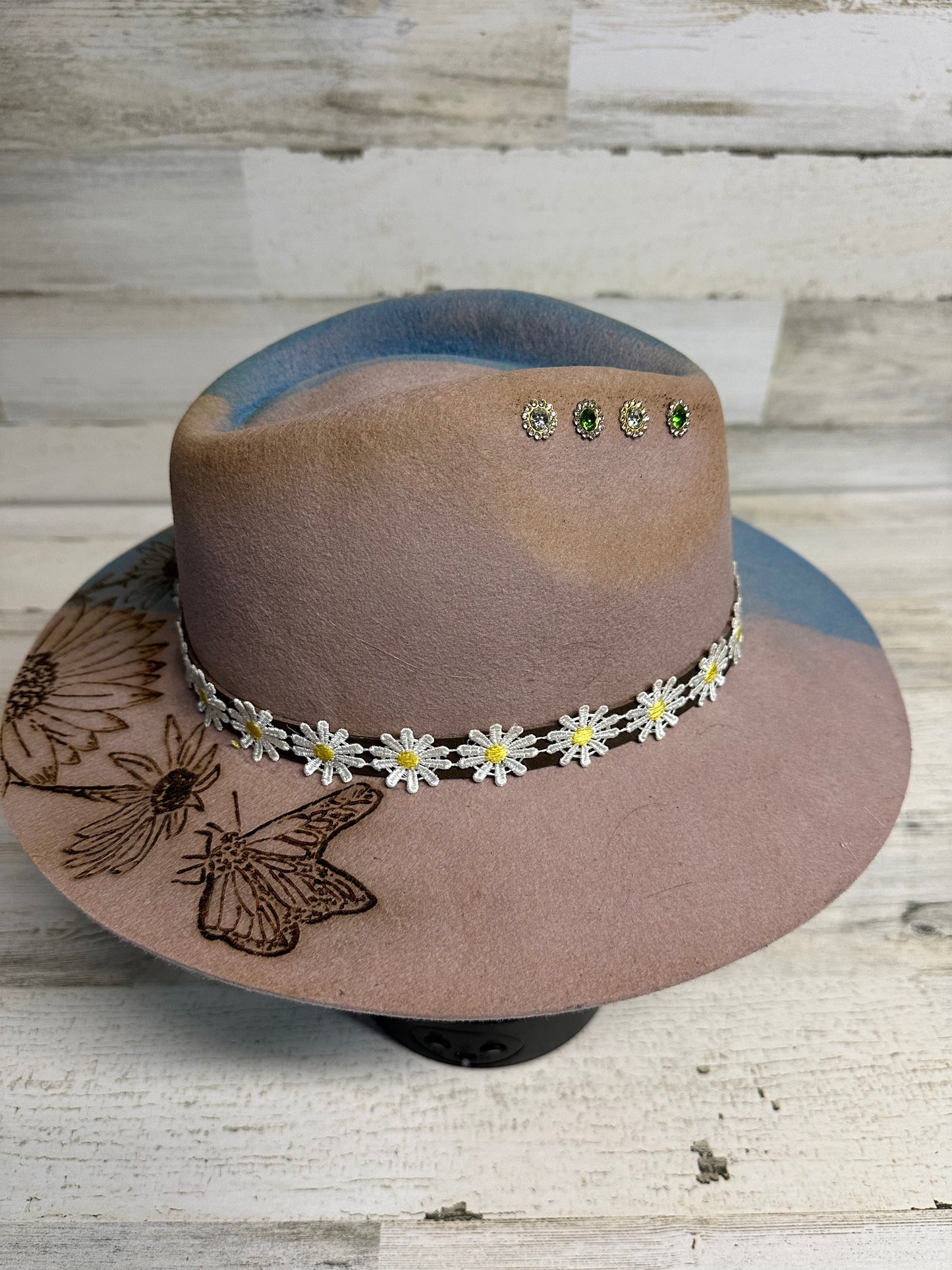 I'm a Handful Blue Custom Cowgirl Hat by Calamity Anne